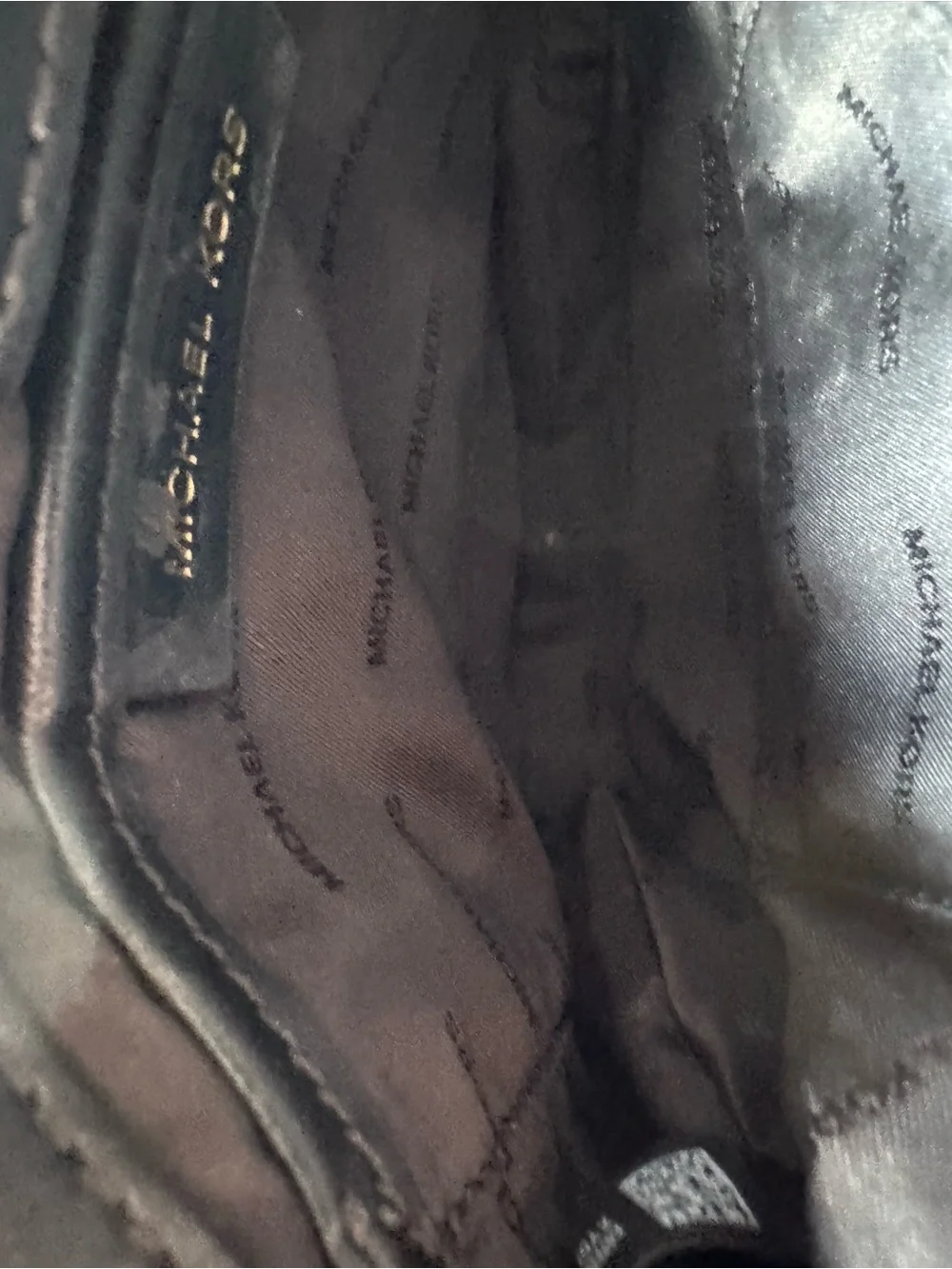 Michael Kors Black Leather & Suede Compact Crossbody with Gold Hardware